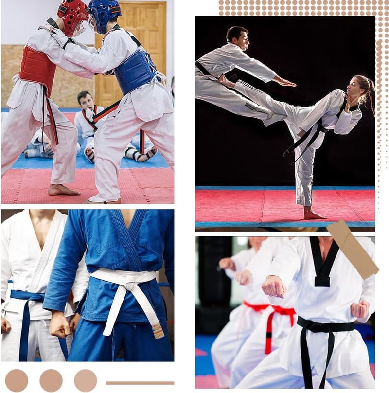 CREATCABIN Black Karate Jiu Jitsu Belt Polyester Martial Arts Belt Judo Jiu-Jitsu TKD Aikido Uniform Ranking Belt Long Soft Universal Fit Belts Taekwondo for Men Women Sports Training Equipment 7.22ft - Image 4
